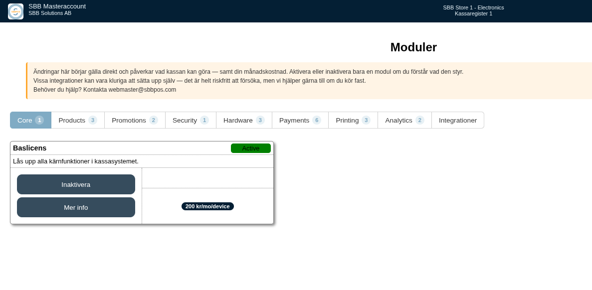 Basic App License in modules
