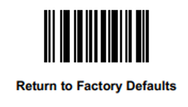 Streckkod: Return to Factory Defaults